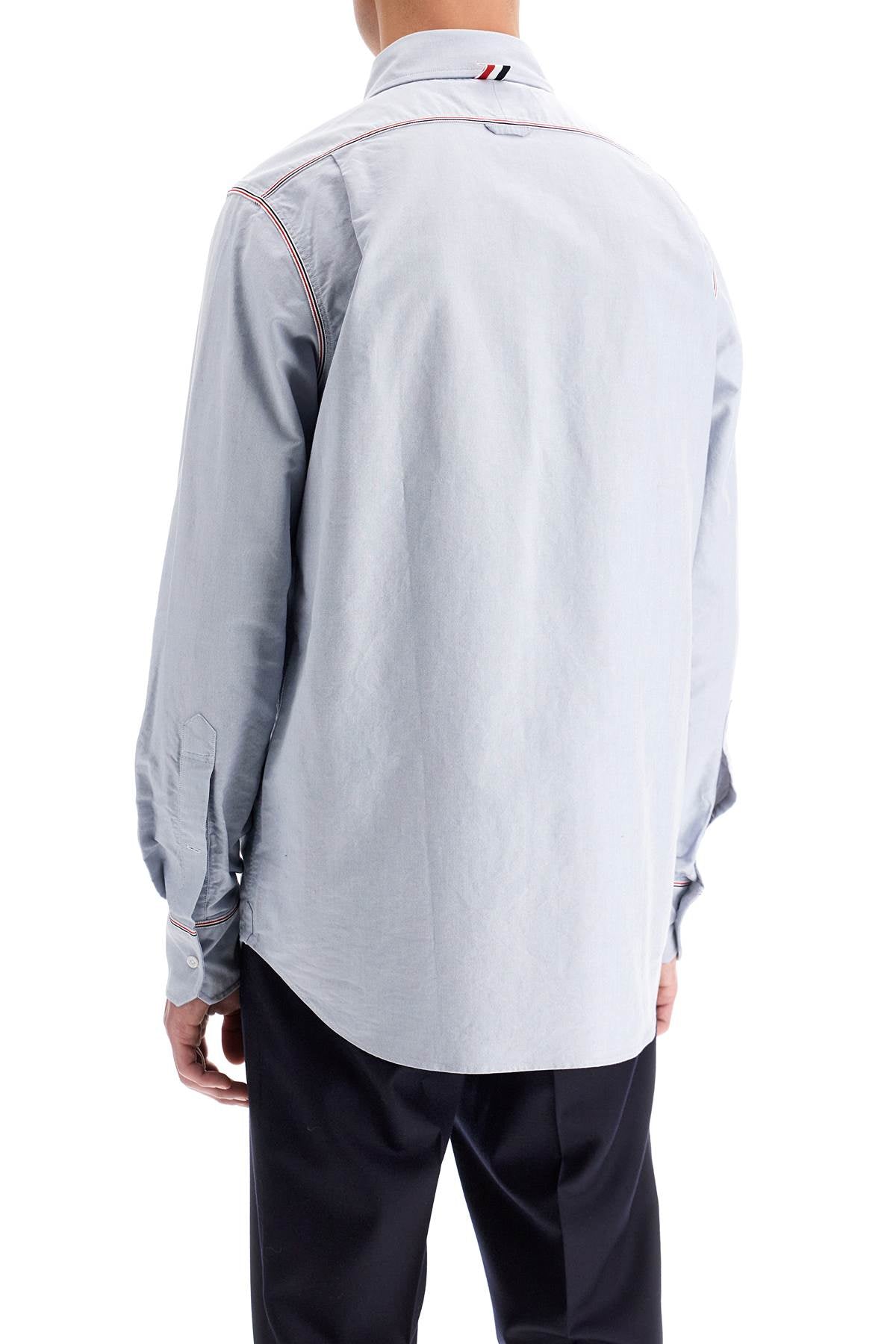 Thom Browne Button-Down Shirt With Gros-Grain Trim