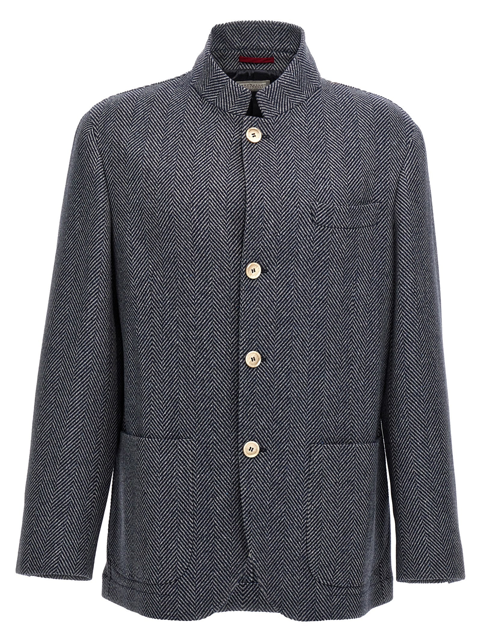 Brunello Cucinelli Chevron Wool Jacket