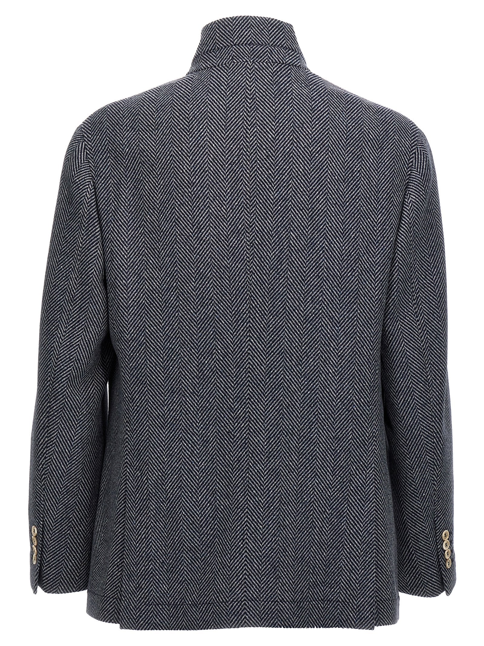 Brunello Cucinelli Chevron Wool Jacket