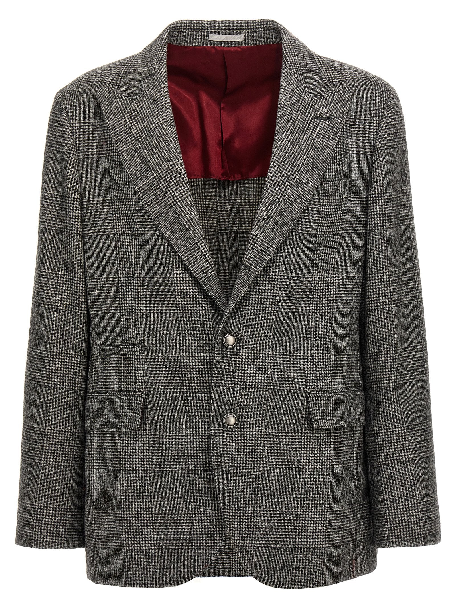 Brunello Cucinelli Check Single-Breasted Blazer