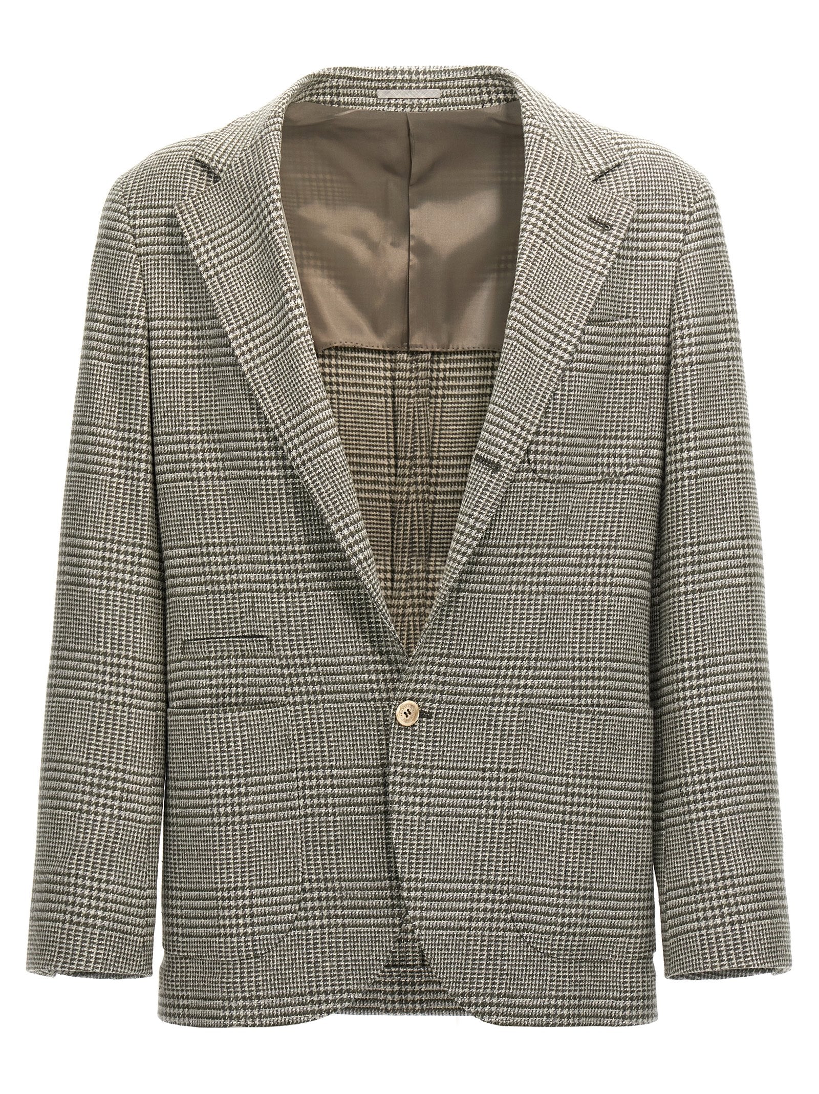 Brunello Cucinelli Check Single-Breasted Blazer