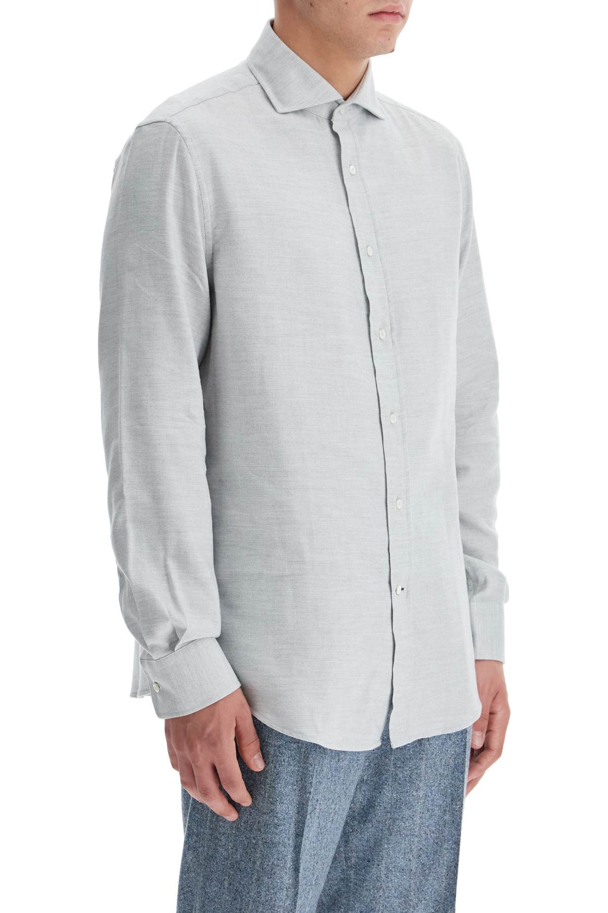 Brunello Cucinelli Easy Fit Cotton-Lyocell Shirt