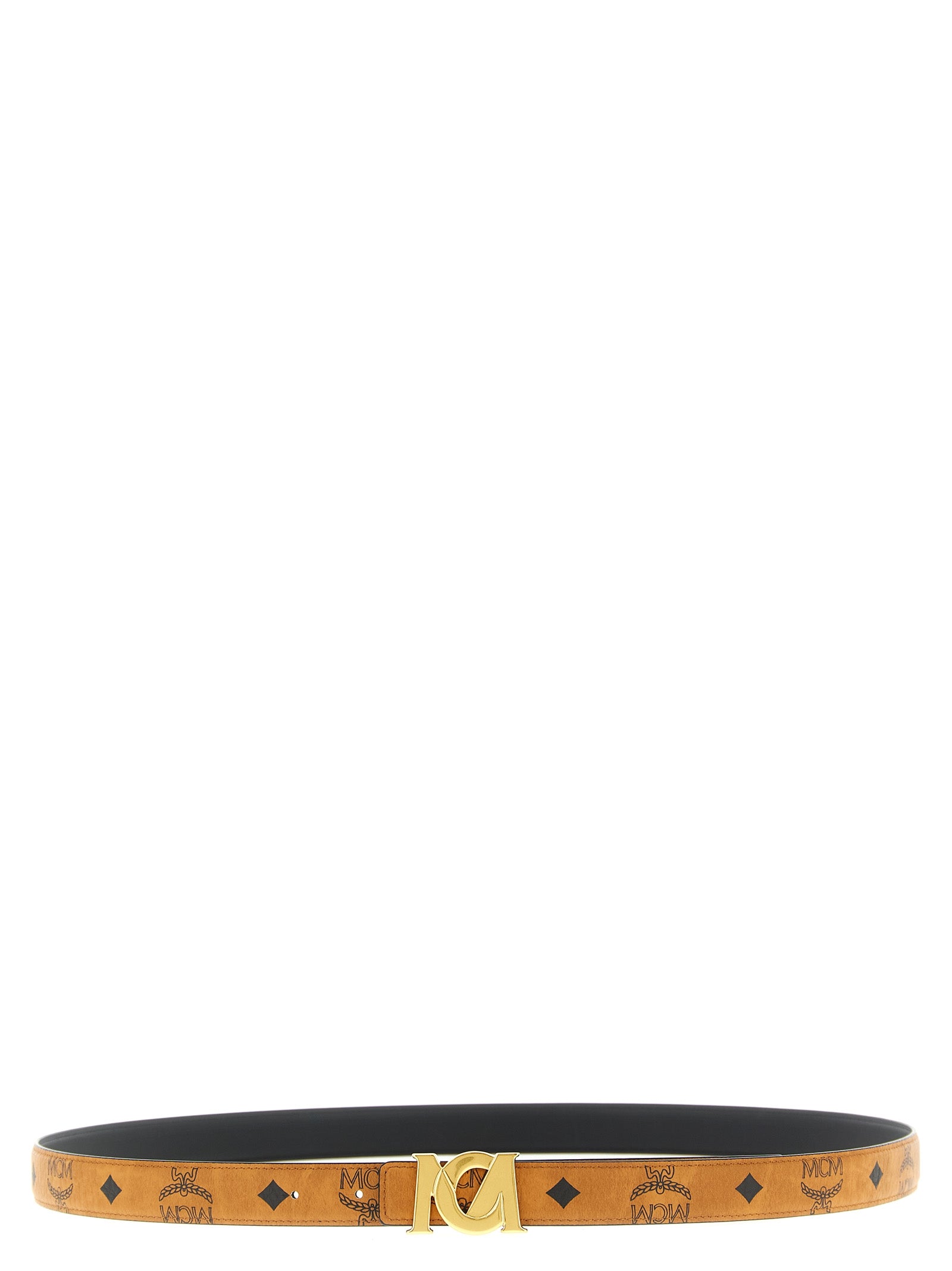 Mcm Logo Buckle Belt