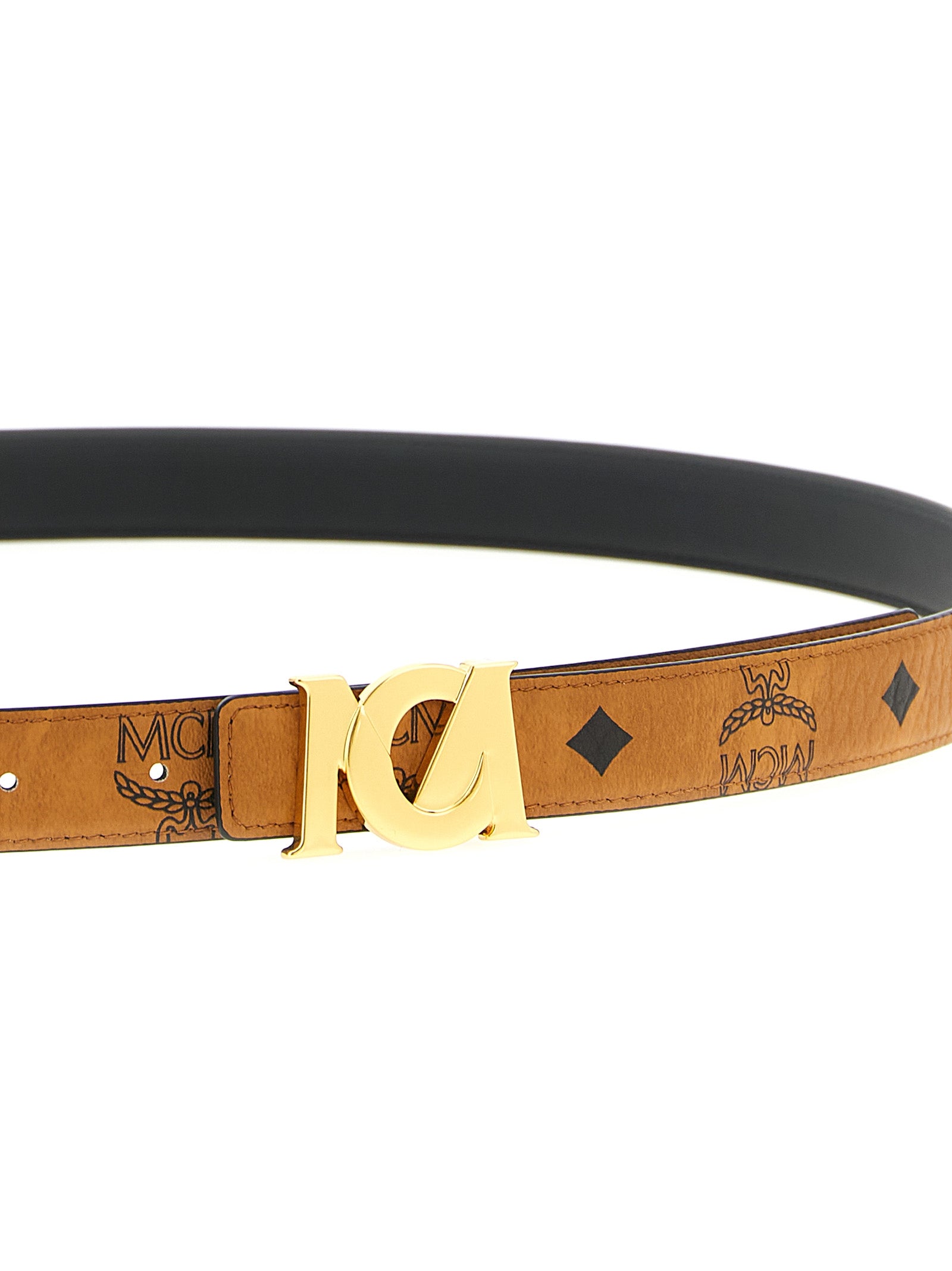 Mcm Logo Buckle Belt