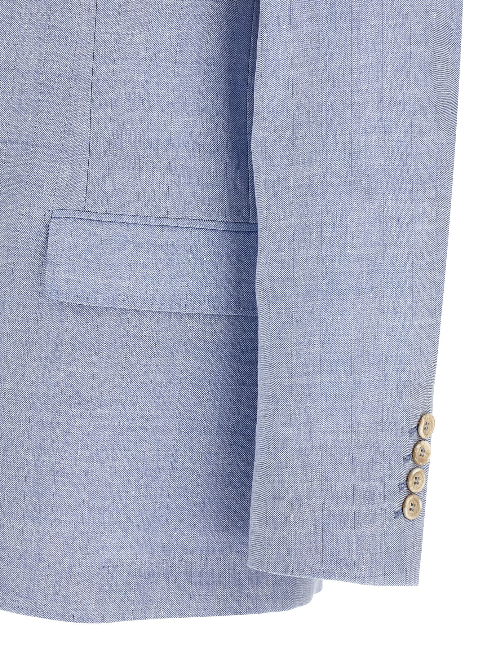 Brunello Cucinelli Linen And Wool Chevron Blazer