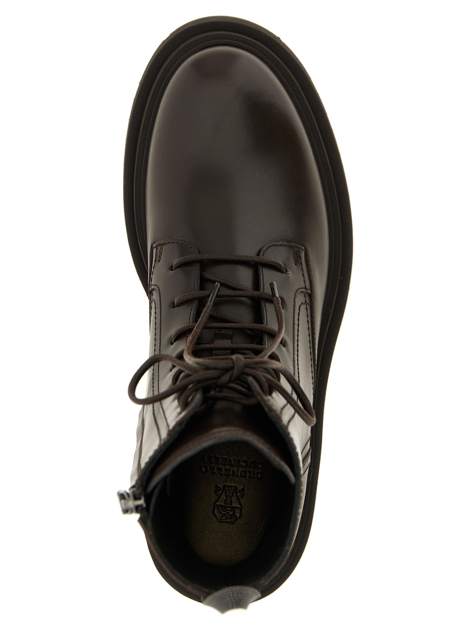 Brunello Cucinelli 'Shiny Loop Detail' Combat Boots