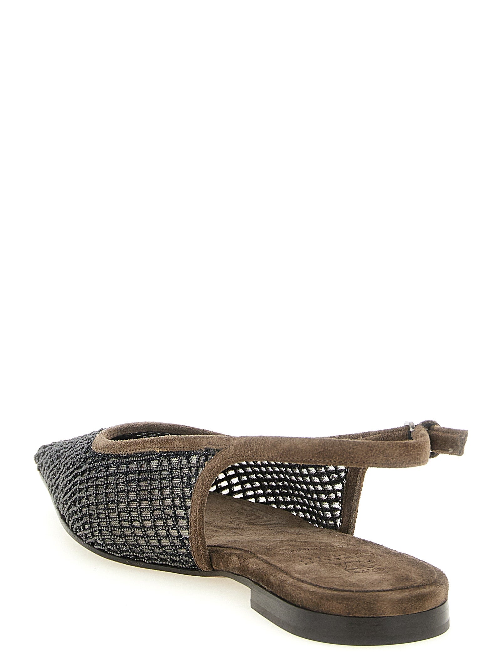 Brunello Cucinelli 'Precious Net Embroidery' Slingback