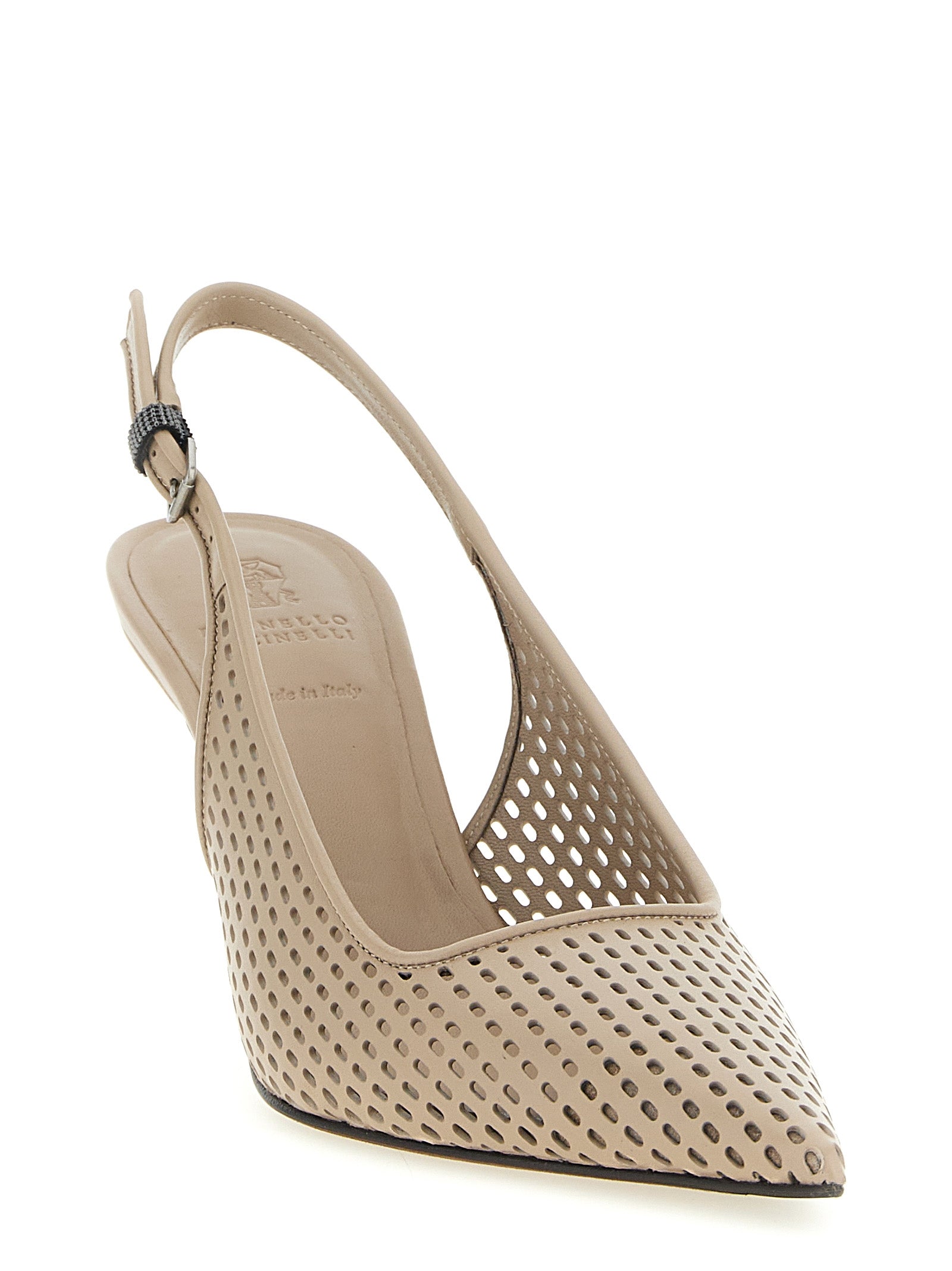Brunello Cucinelli Net Calf Slingback