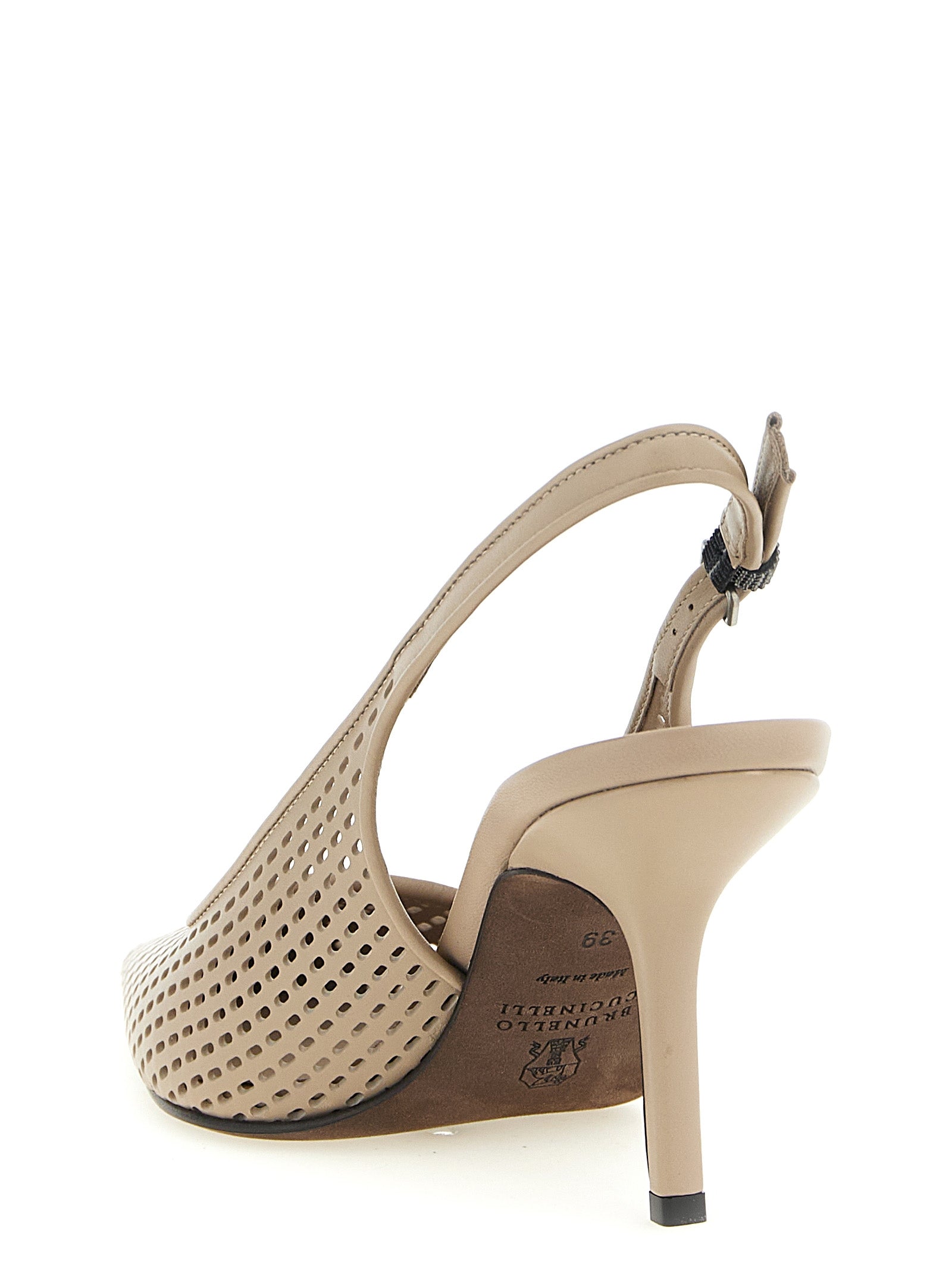 Brunello Cucinelli Net Calf Slingback