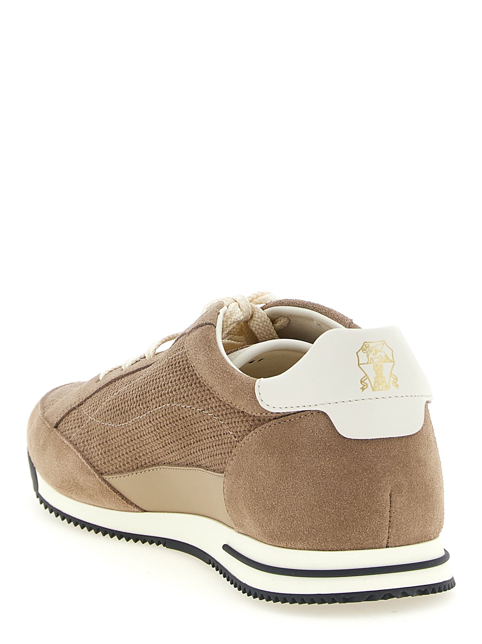 Brunello Cucinelli Knit-Effect Suede Sneakers