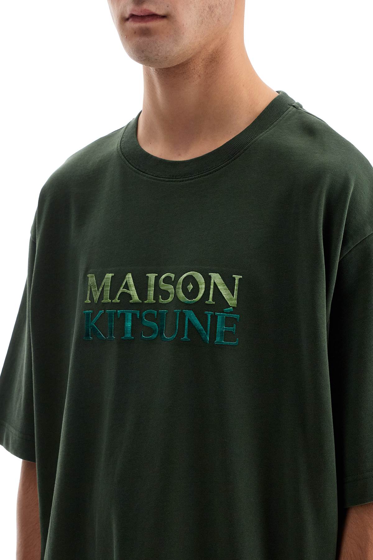 Maison Kitsune Oversized T-Shirt With Gradient Logo