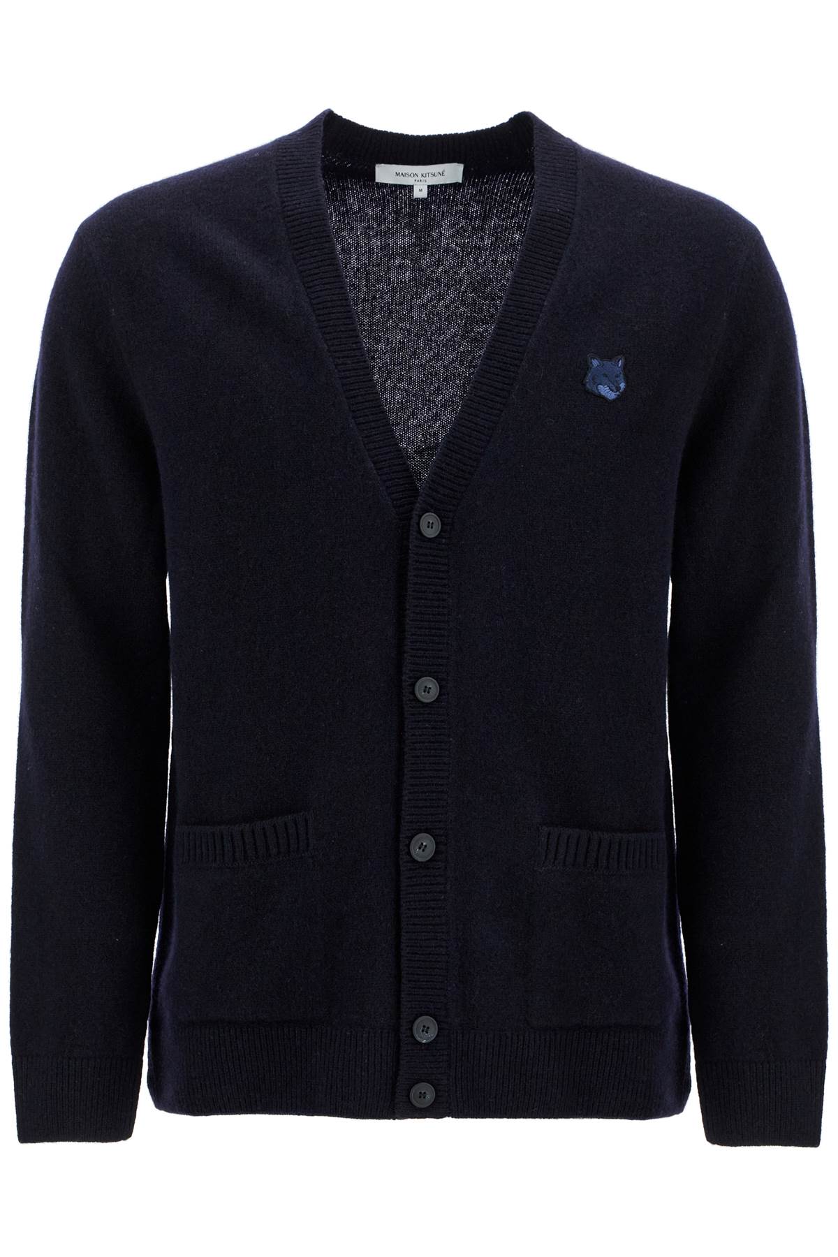 Maison Kitsune Bold Fox Head Wool Cardigan