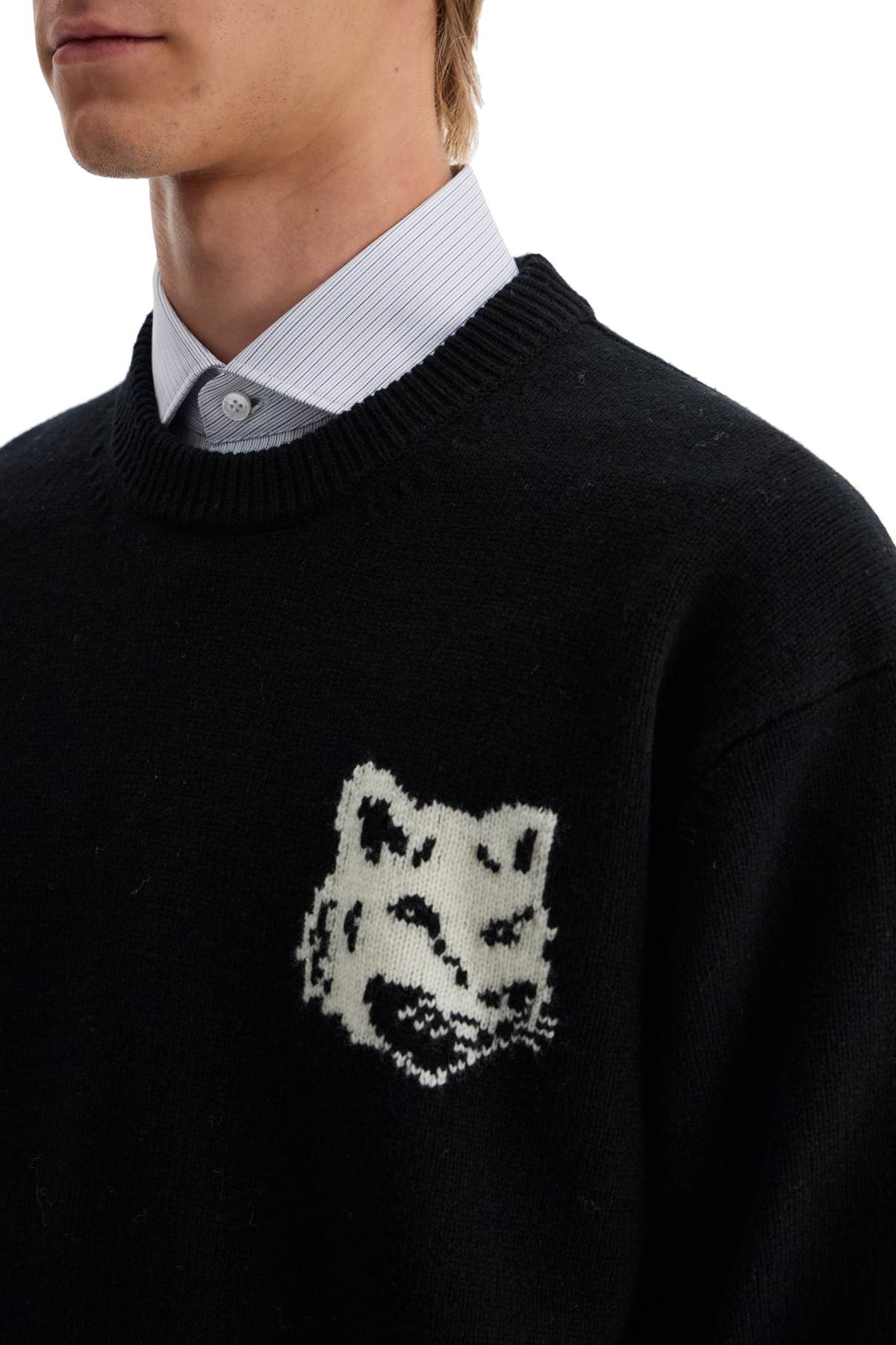 Maison Kitsune Fox Head Wool Sweater