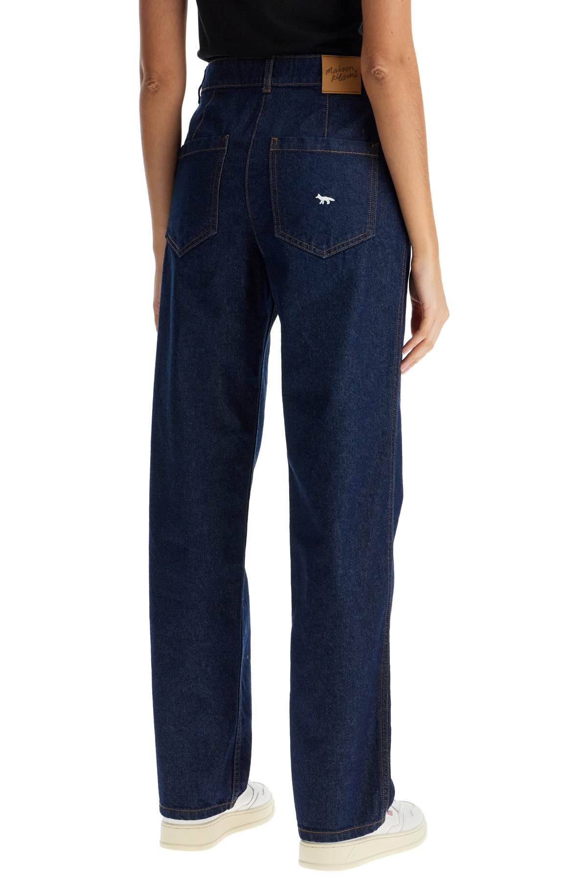 Maison Kitsune Straight Jeans With Embroidery