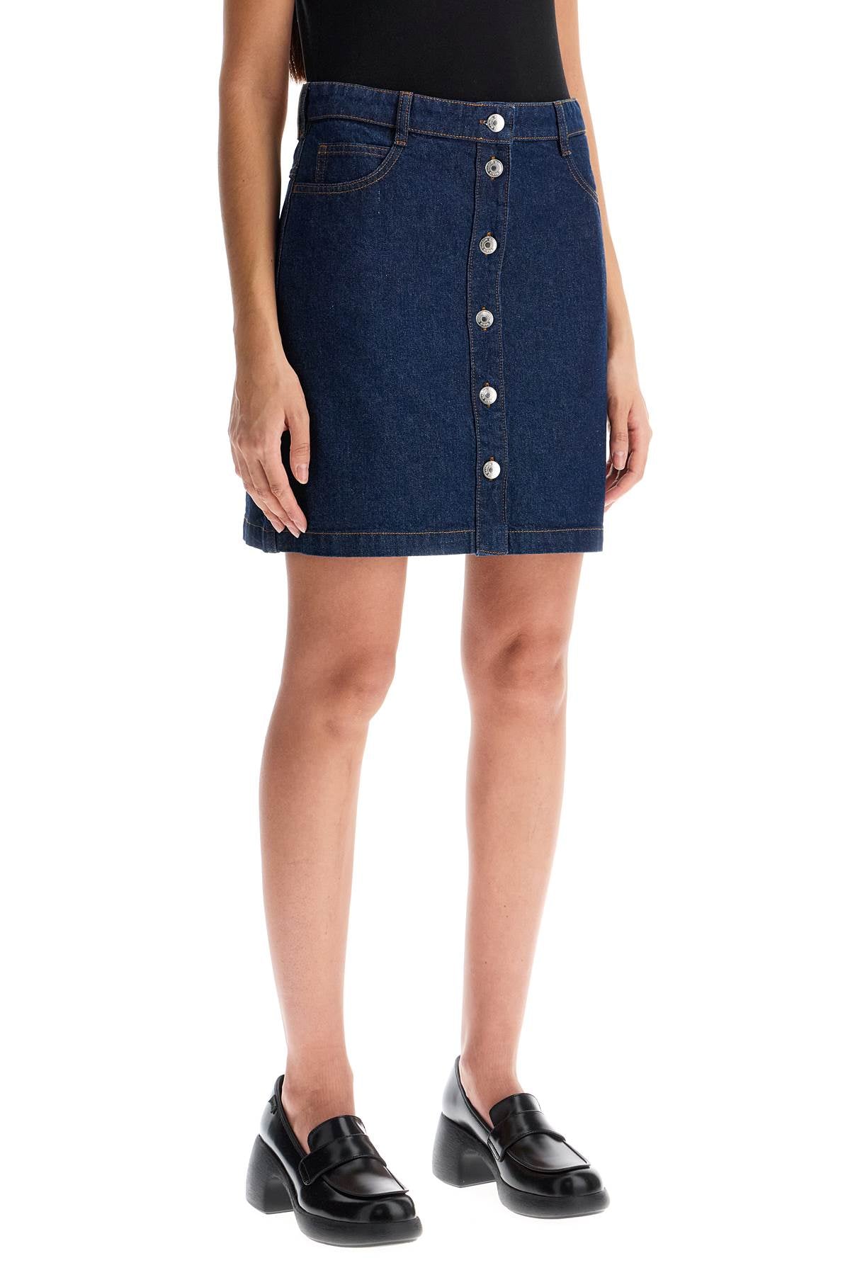 Maison Kitsune Japanese Denim Mini Skirt