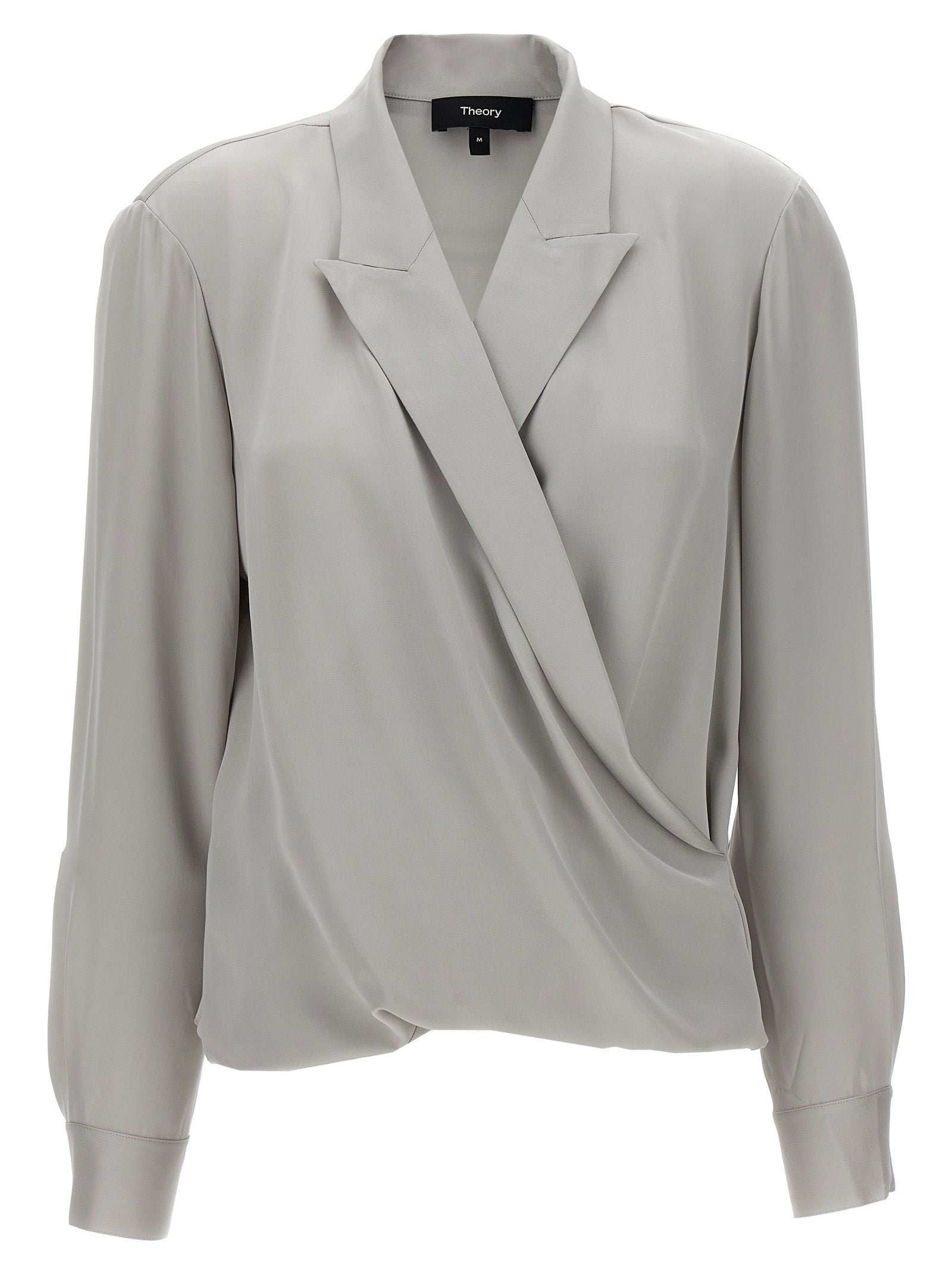 Theory 'Pk Label Wrap' Blouse