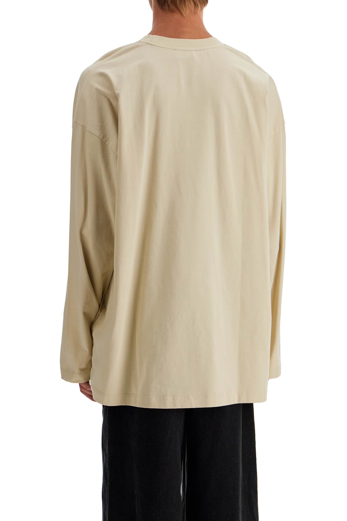 Off-White Long Sleeve Oversized T-Shirt For Beige