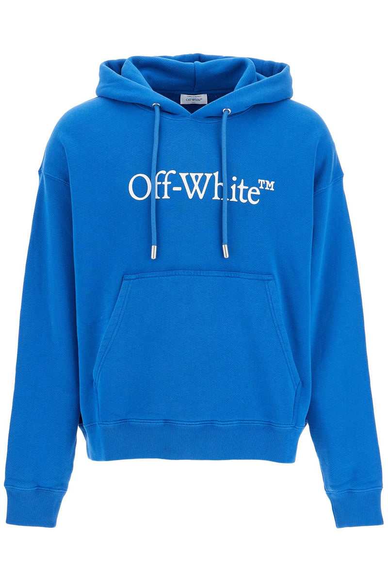 Off-White Hooded Sweatshirt With Logo Print Blue