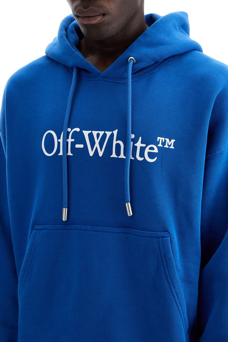 Off-White Hooded Sweatshirt With Logo Print Blue