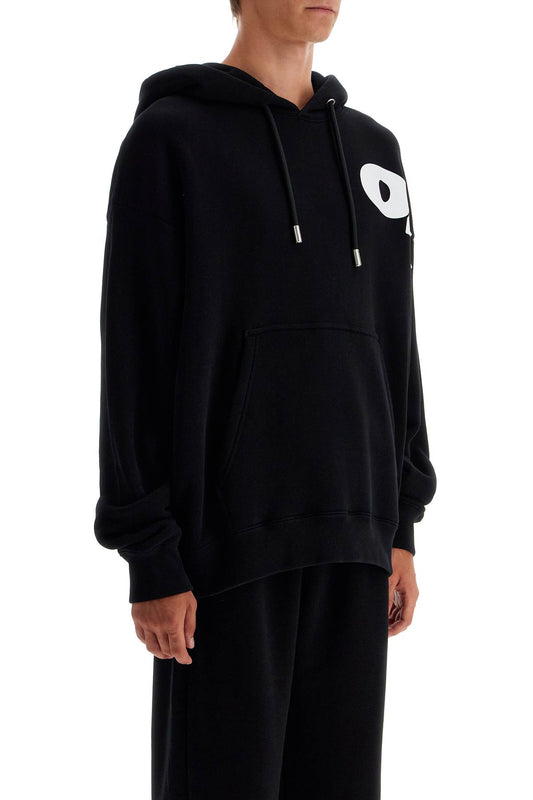 Off-White Hooded Sweatshirt With Shared Black