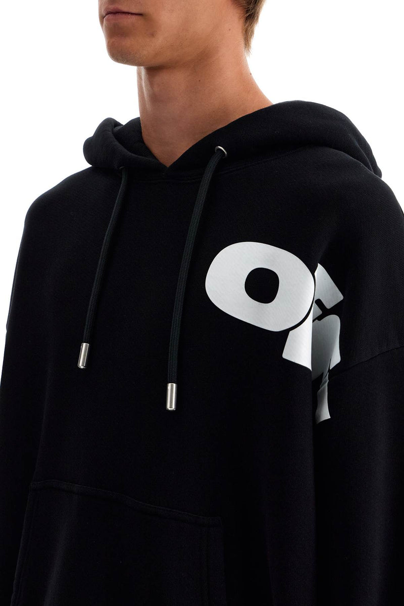 Off-White Hooded Sweatshirt With Shared Black