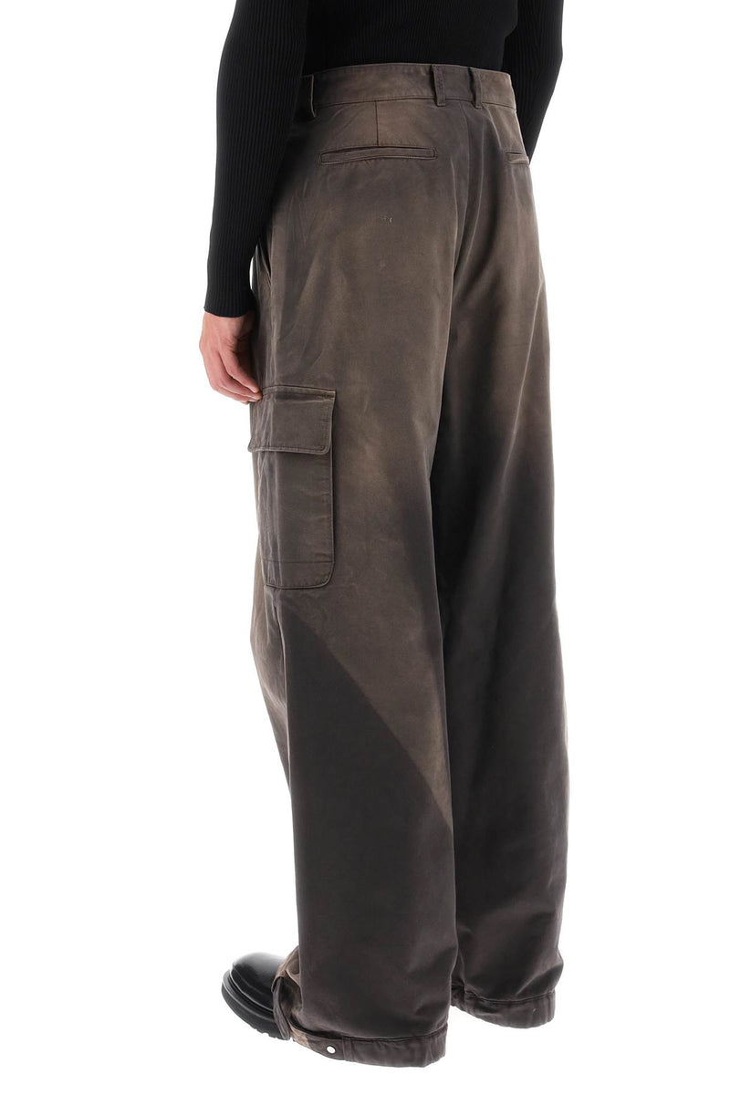 Off-White Washed-Effect Cargo Pants Brown