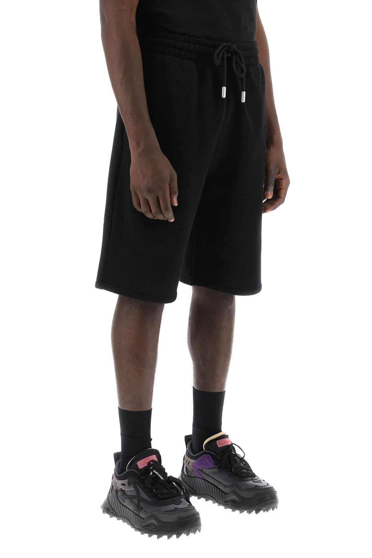 Off-White Sporty Bermuda Shorts With Embroidered Arrow