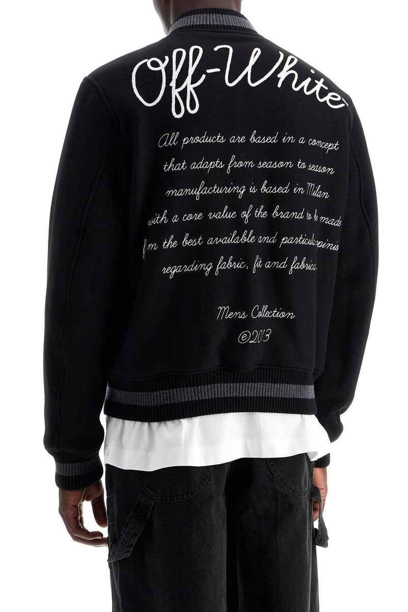 Off-White Embroidered Lettering Varsity Black