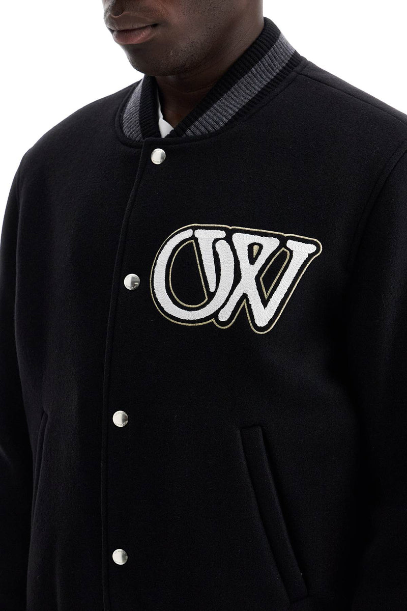 Off-White Embroidered Lettering Varsity Black