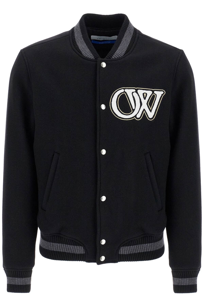 Off-White Embroidered Lettering Varsity Black