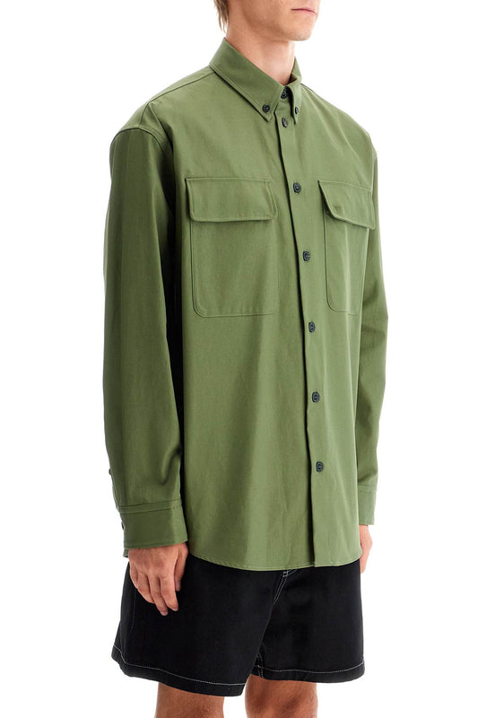 Off-White Gabardine Oversh Green