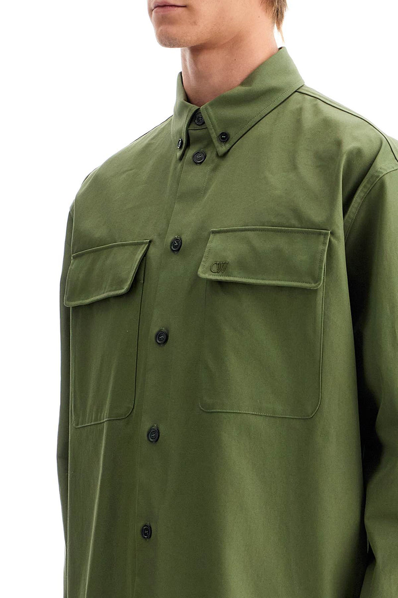 Off-White Gabardine Oversh Green