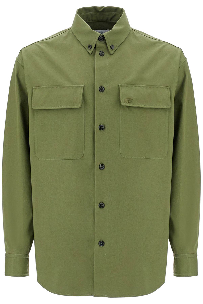 Off-White Gabardine Oversh Green