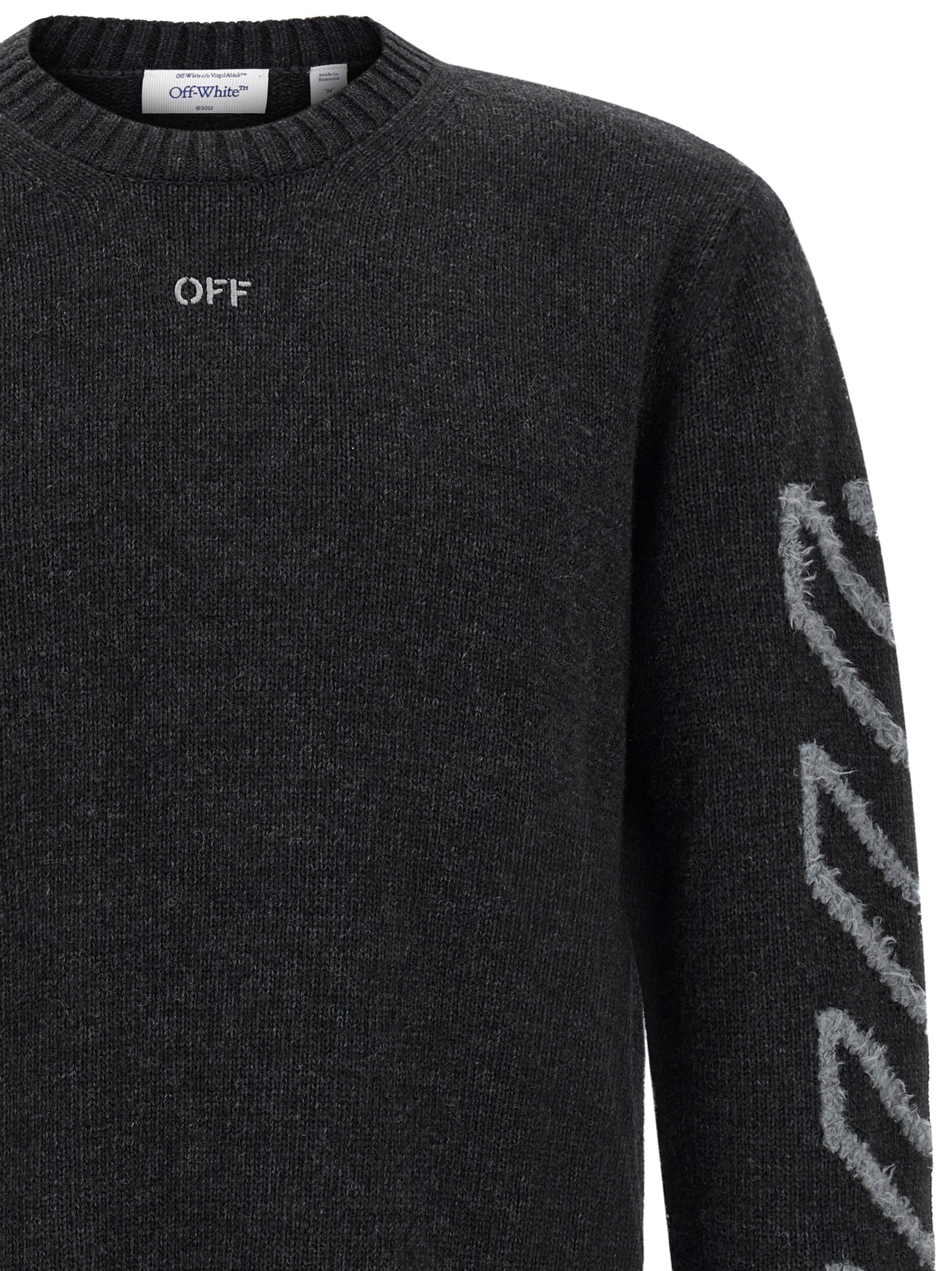 Off-White 'Diag Arrow Fuzzy' Sweater With Intarsia