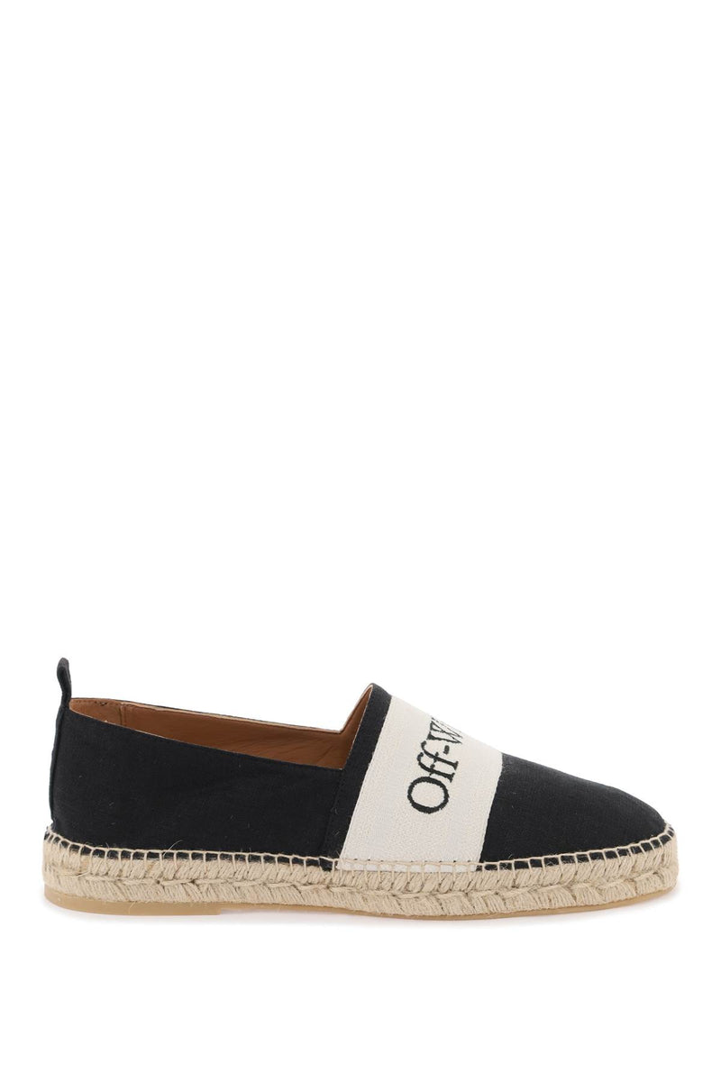 Off-White 'Bookish Logo Linen Espadr Black