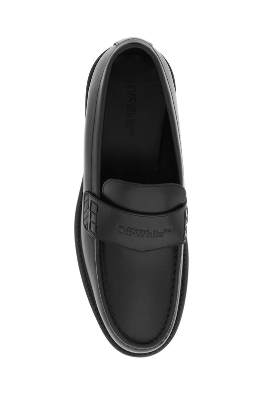 Off-White Leather Loafers For Black