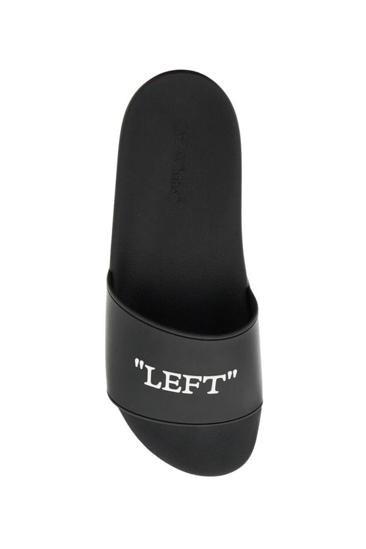 Off-White Rubber Slides For Left And Right Black