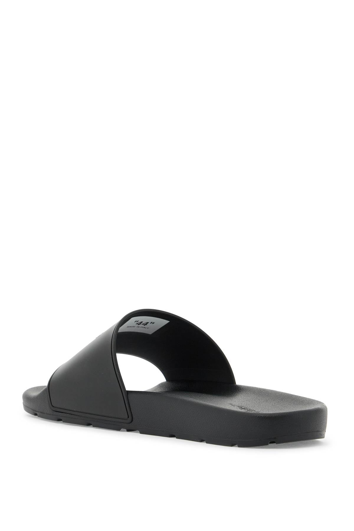 Off-White Rubber Slides For Left And Right Black