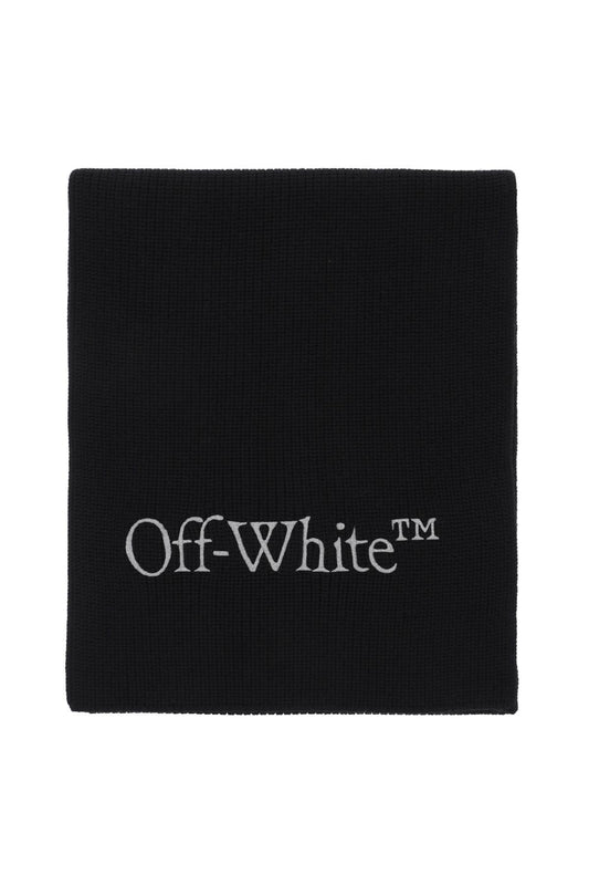 Off-White Wool Scarf With Logo Embroidery Black