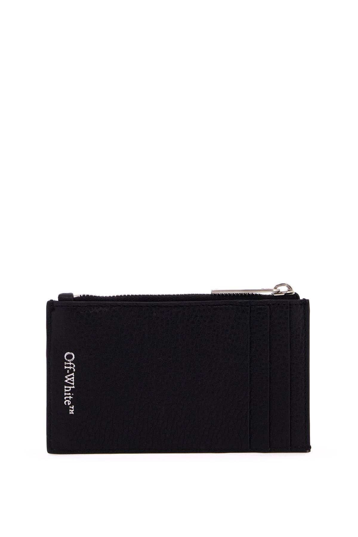 Off-White Leather Diag Card Holder Black