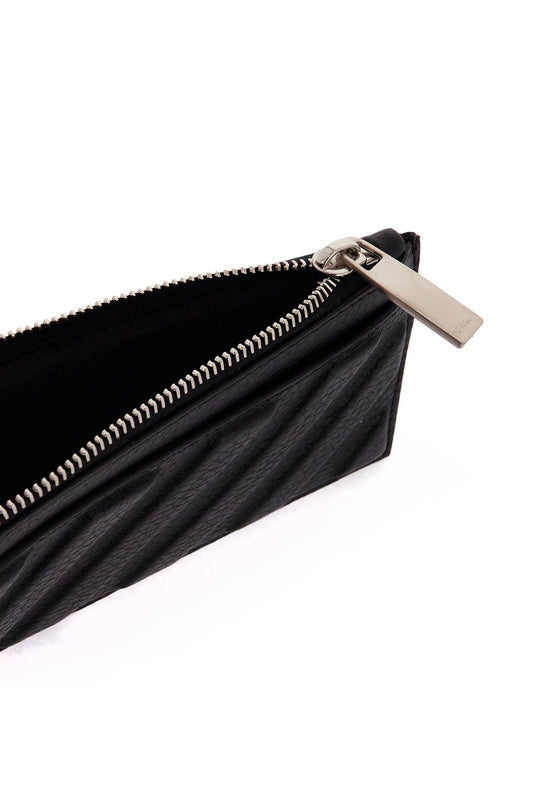 Off-White Leather Diag Card Holder Black