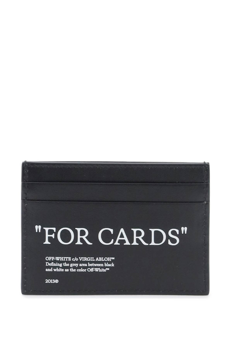 Off-White Bookish Card Holder With Lettering Black