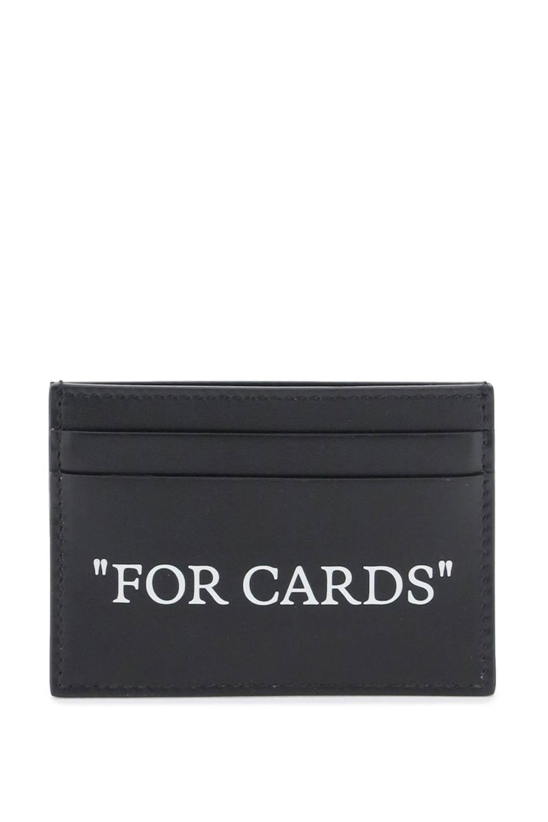 Off-White Bookish Card Holder With Lettering Black