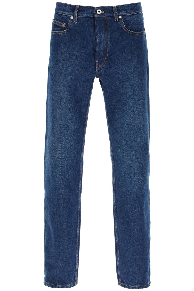 Off-White Regular Jeans With Tapered Cut Blue