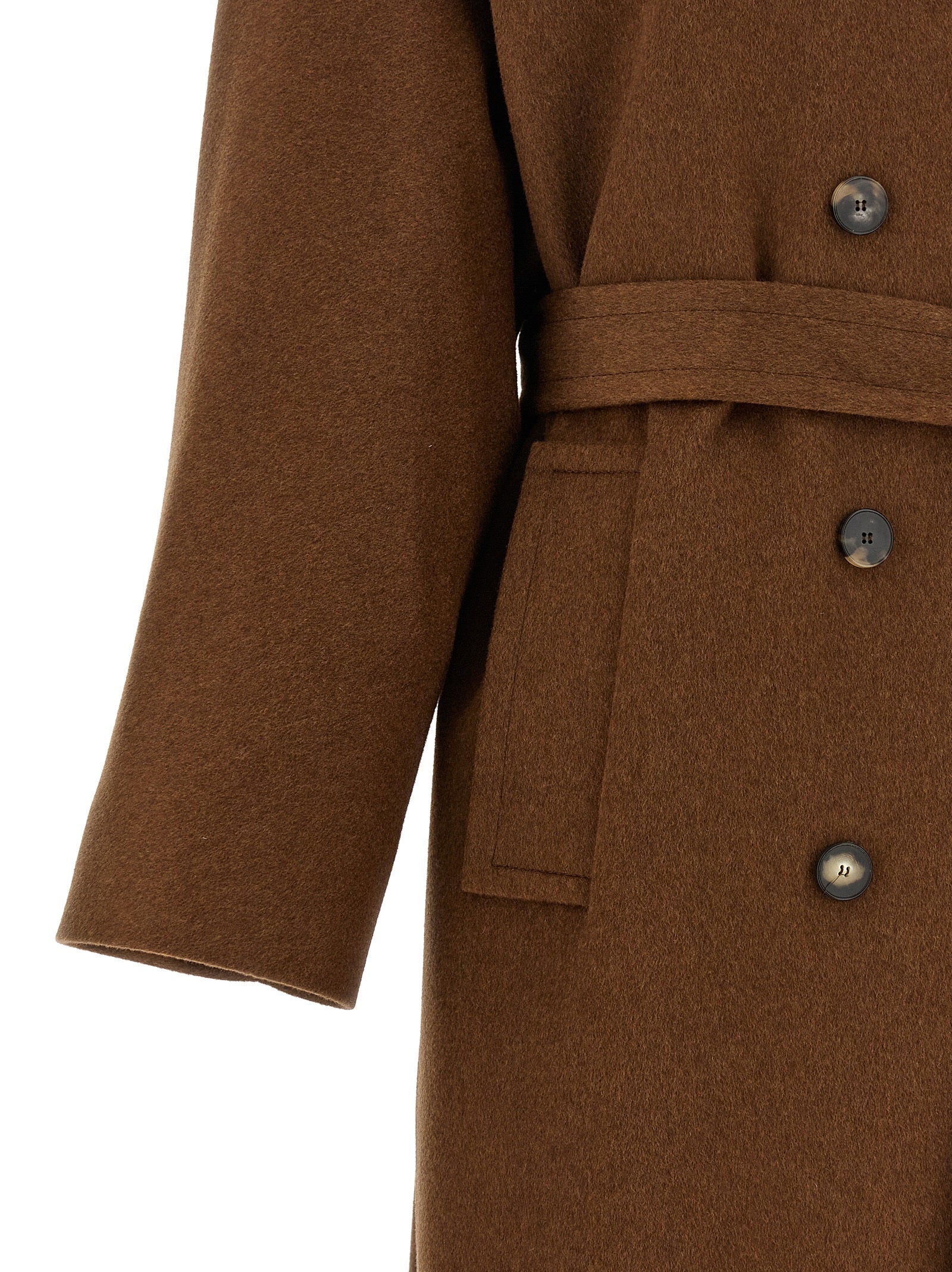 Alberto Biani Double-Breasted Belted Coat