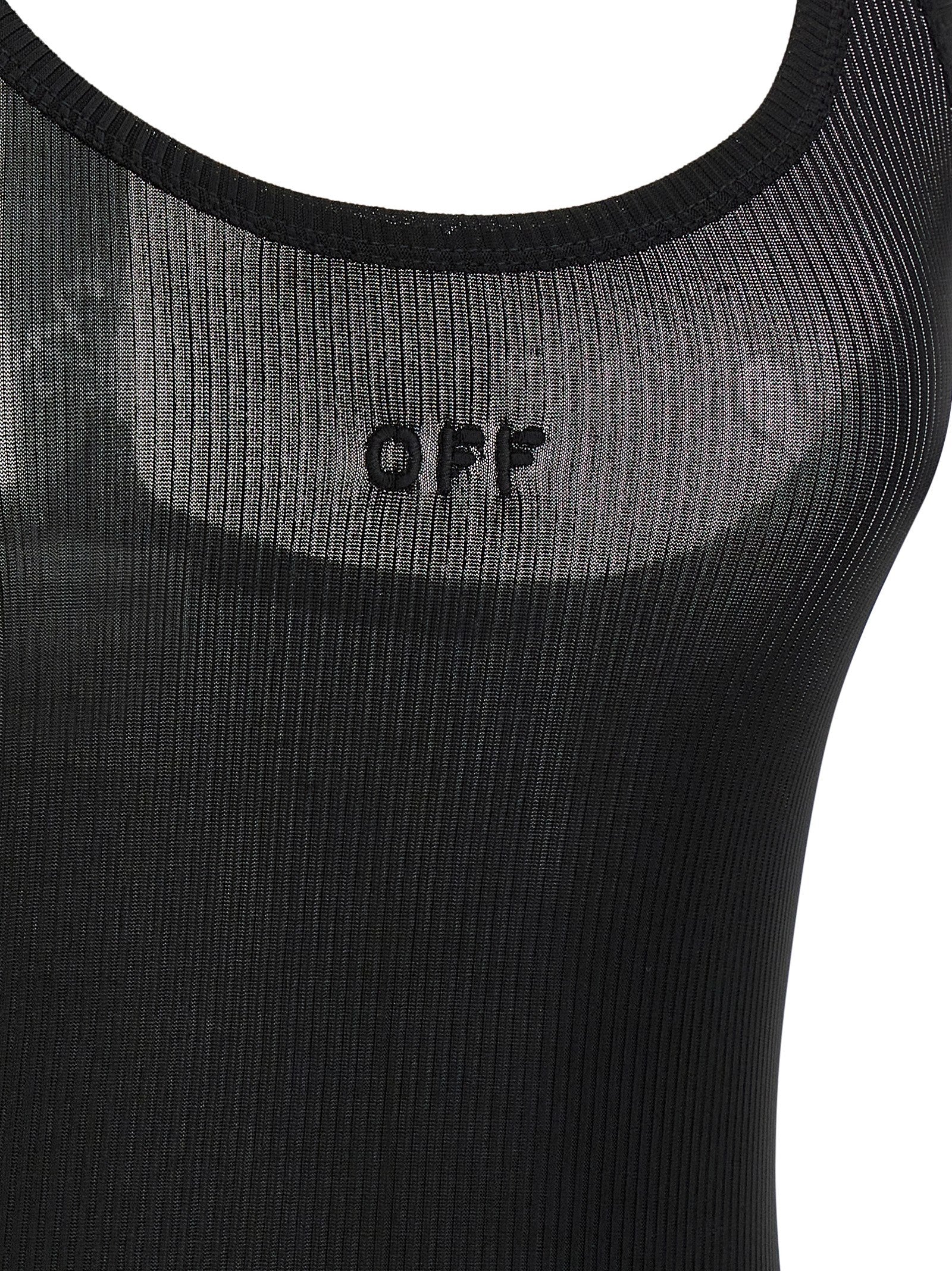 Off-White Ribbed Tank Top