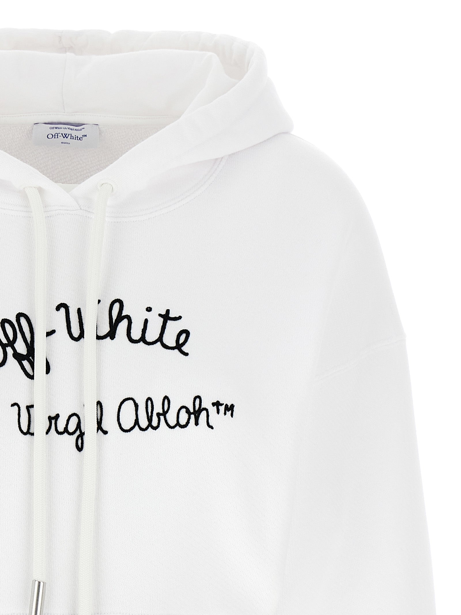 Off-White 'Embr Script Type' Cropped Hoodie