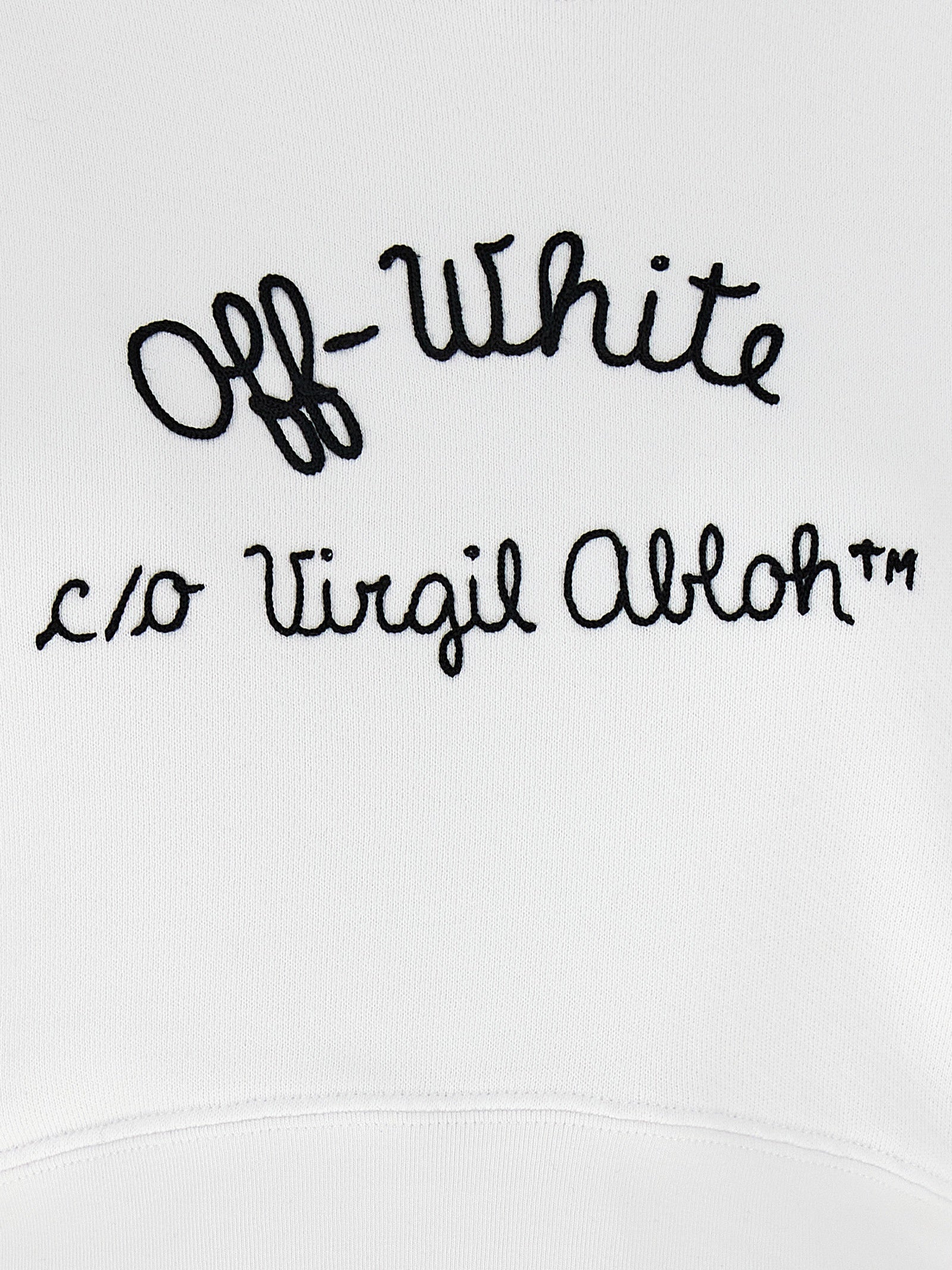 Off-White 'Embr Script Type' Cropped Hoodie