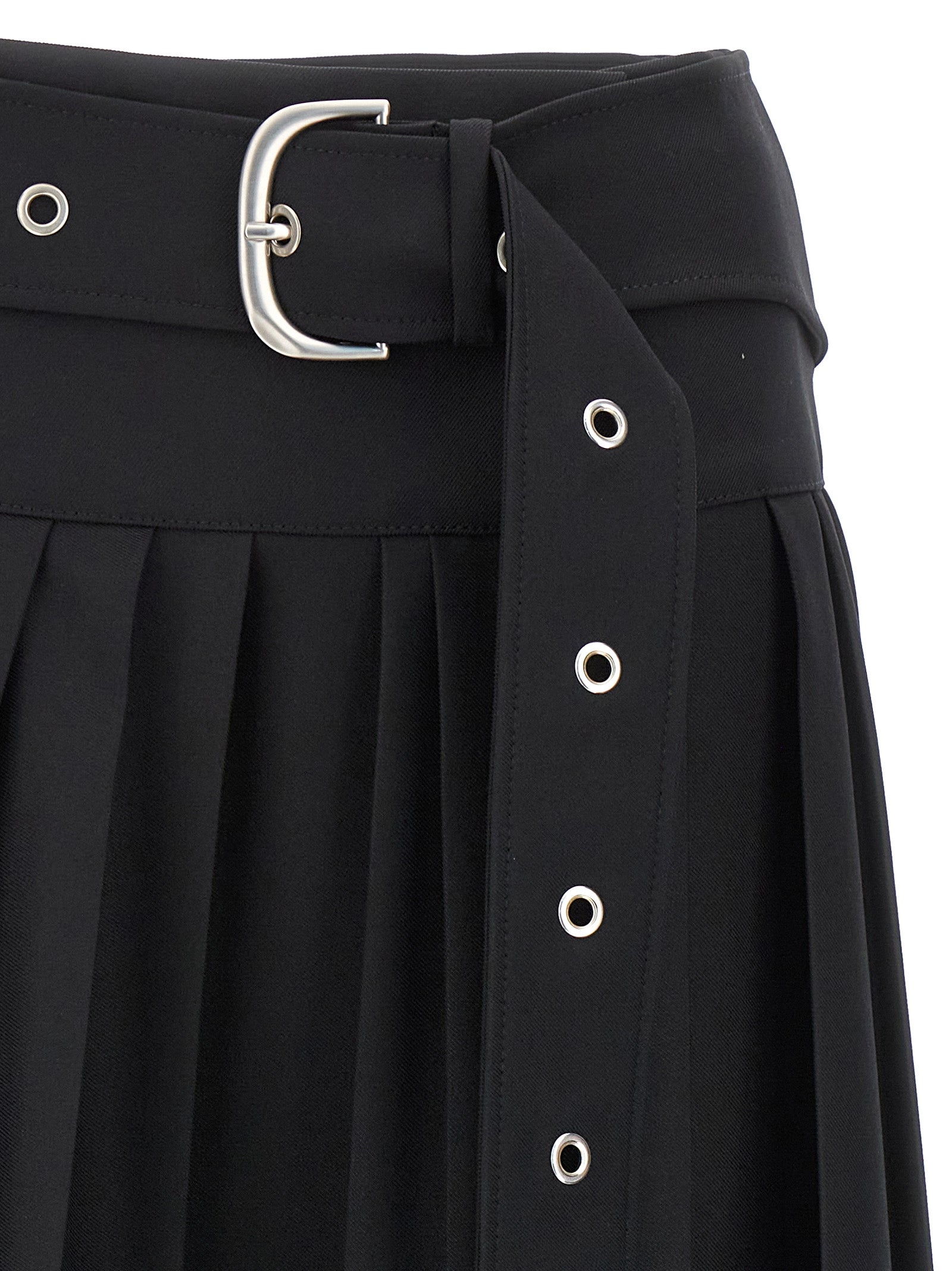 Off-White Pleated Midi Skirt