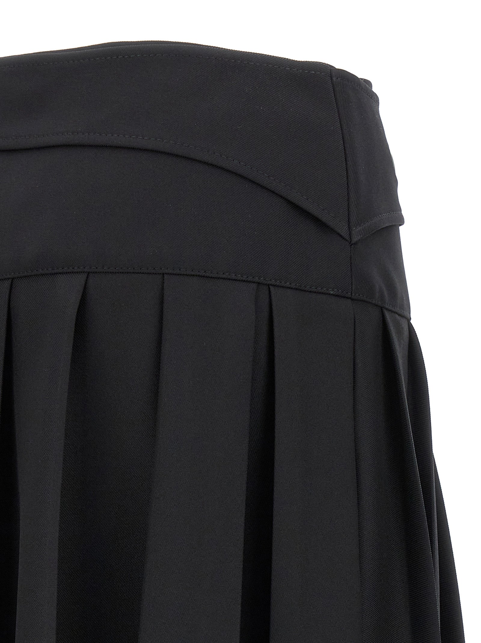 Off-White Pleated Midi Skirt